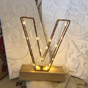 Light-Up Letter V Decor